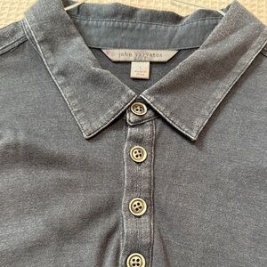 John Varvatos Men's Charcoal Button Down Shirt blue gray